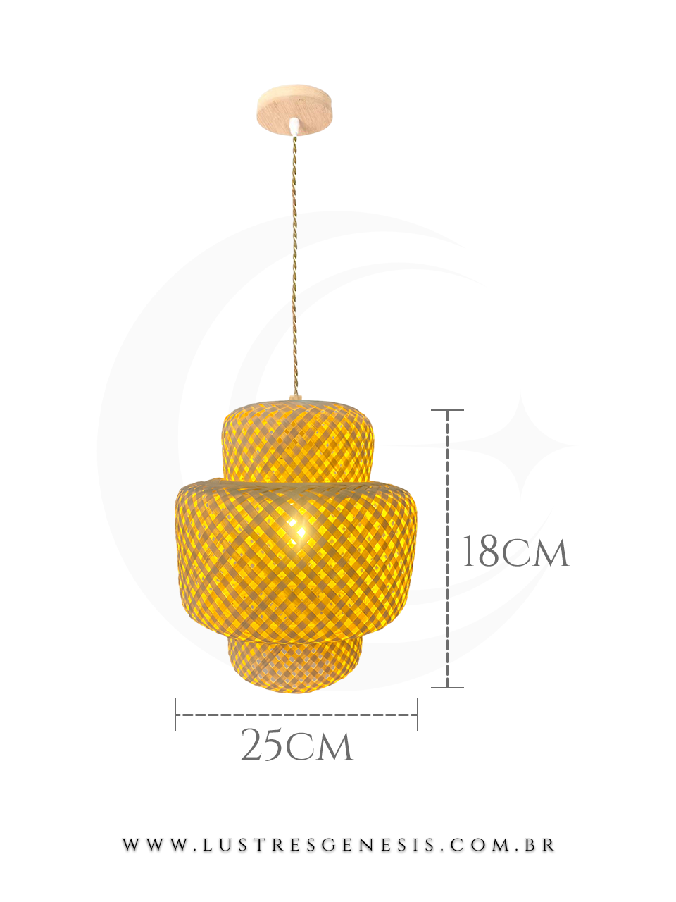 Pendentes de teto rústicos Bali Ø25cm iluminando uma mesa de jantar em ambiente com decoração natural e cadeiras metálicas.